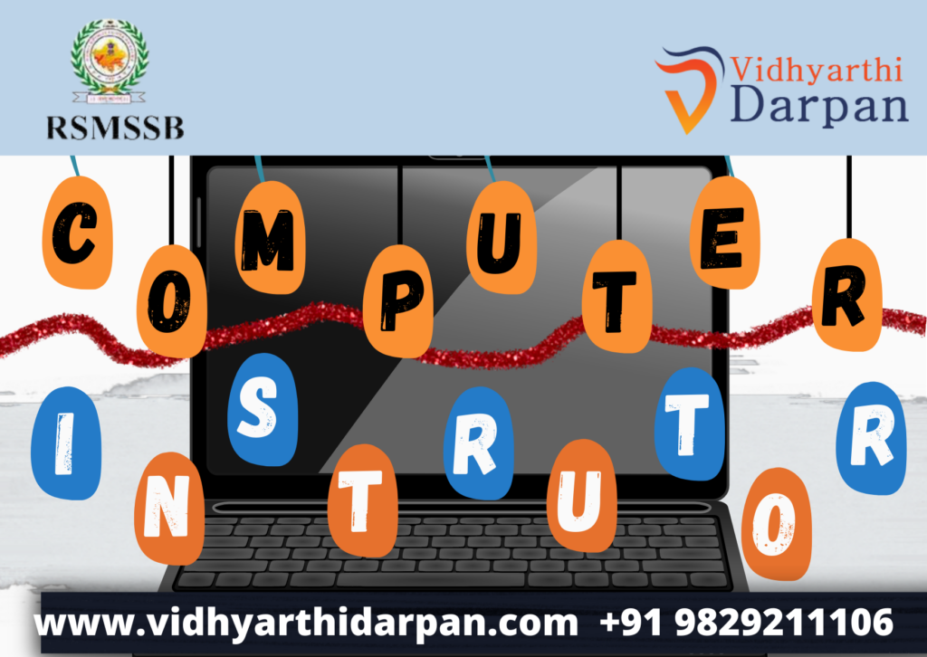 SYLLABUS AND EXAMINATION PLANING FOR COMPUTER INSTRUCTOR Vidhyarthi